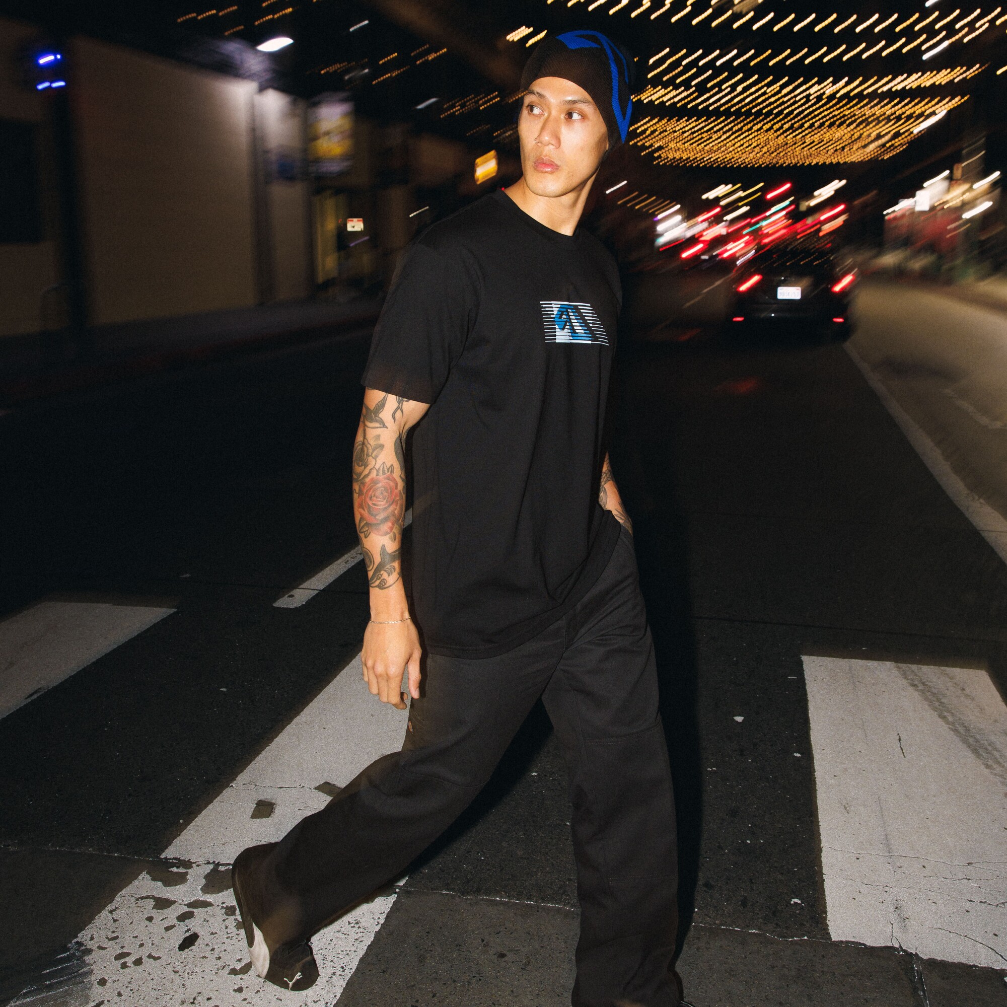 Anjuna Skull Cap Beanie / Black & Blue