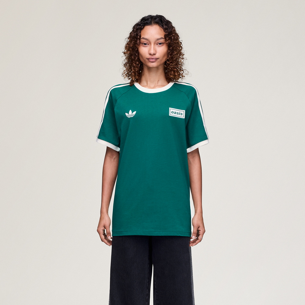 Oasis - Tour 3-Stripes T-Shirt - Collegiate Green / Cream White