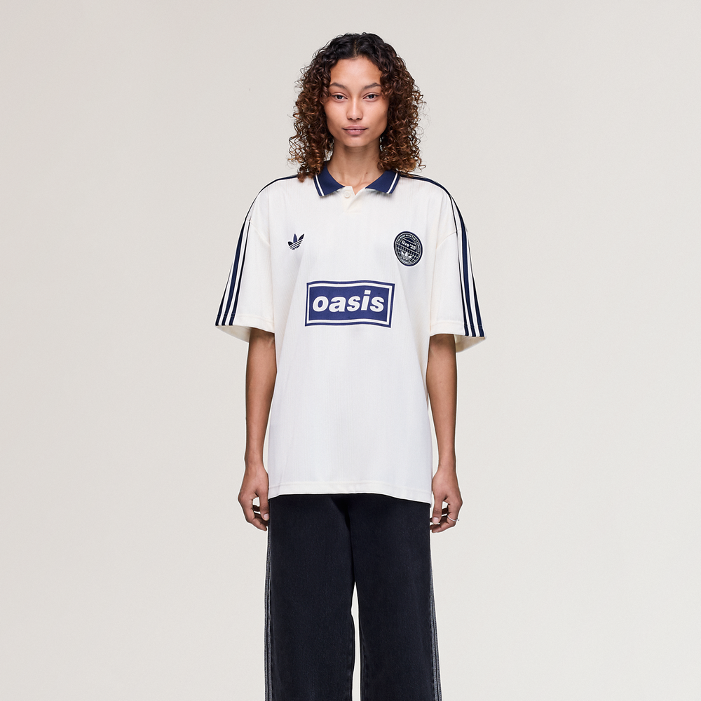 Oasis - Tour Jacquard Jersey - Cream White / Night Indigo. Oasis.