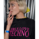 Girls Love Techno Tee - Magenta