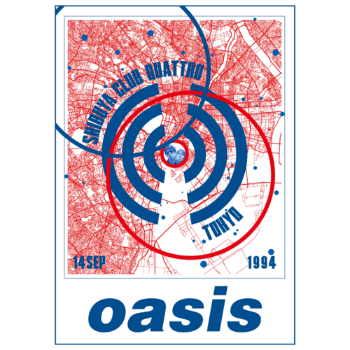 Oasis - Tokyo Shibuya Club Quattro '94 Gig Poster. Poster - A2. Oasis.