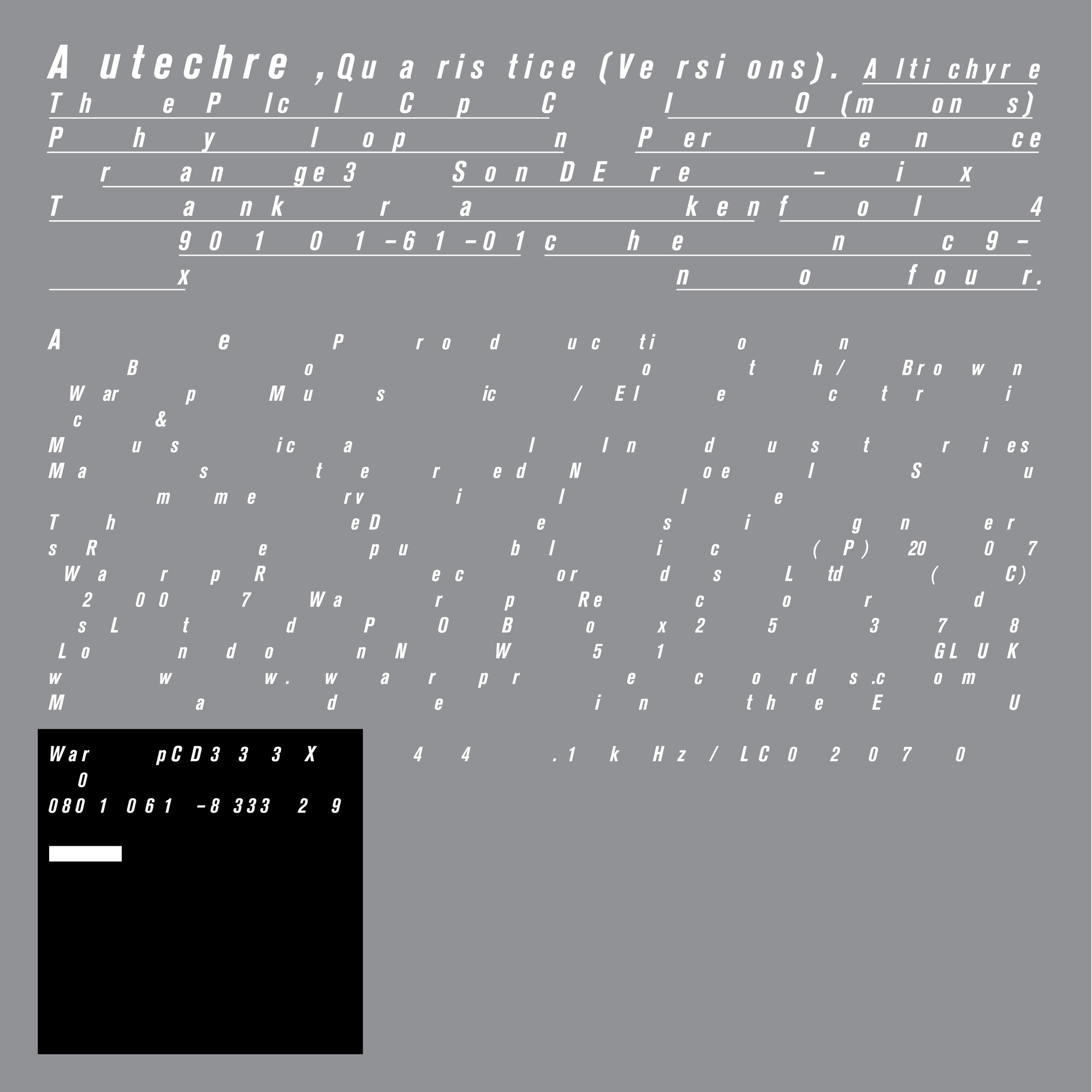 Quaristice (Versions)