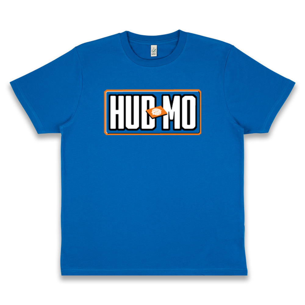 'Irn-Mo’ Logo on Blue T-Shirt