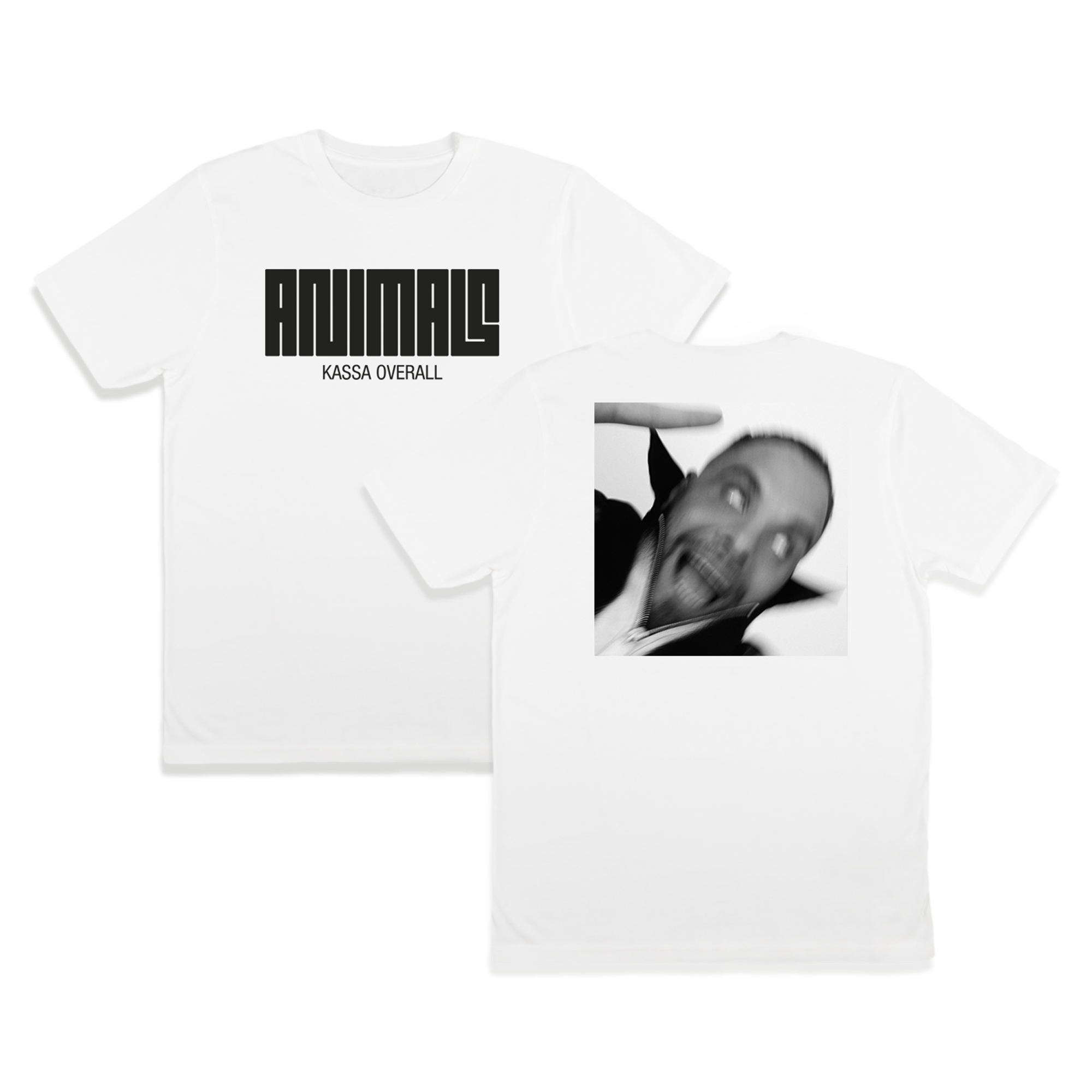 Kassa Overall ANIMALS on White T-Shirt