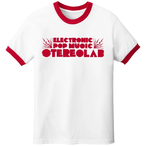 Stereolab - Electronic Pop Music Ringer Tee - White. duophonic.