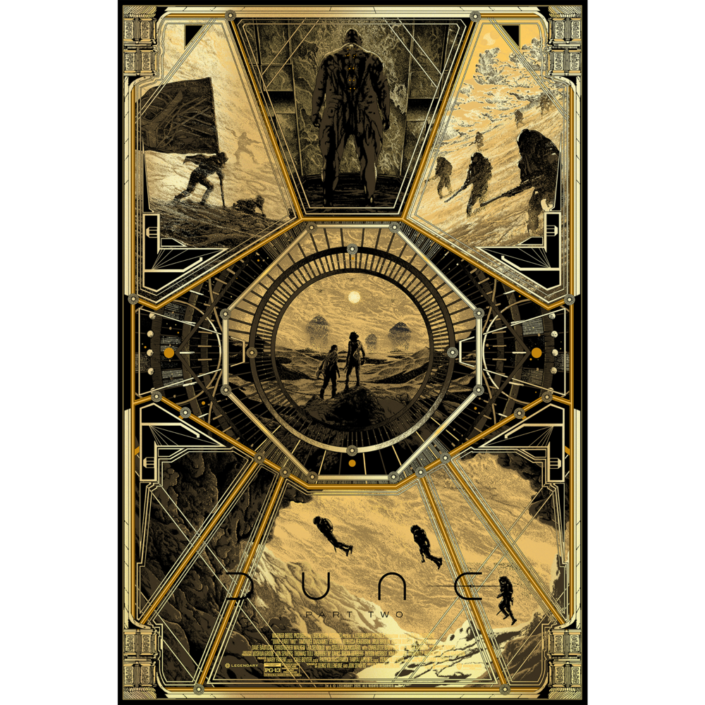 Kilian Eng - Dune Part Two (Gold Foil Variant) Poster. Made By Mutant.