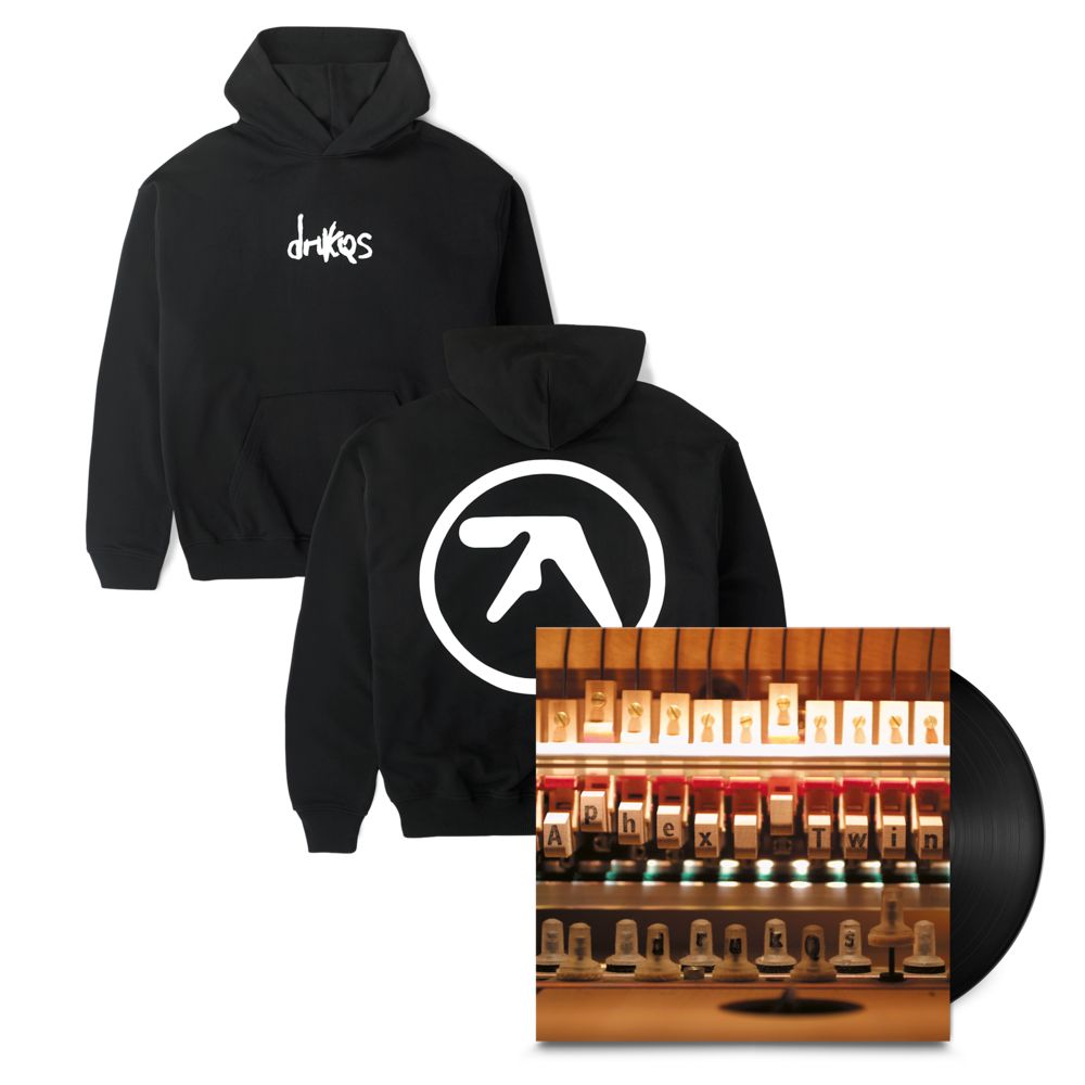 Aphex Twin - Drukqs + Dual Logo Heavyweight Hoodie Bundles. Bleep.