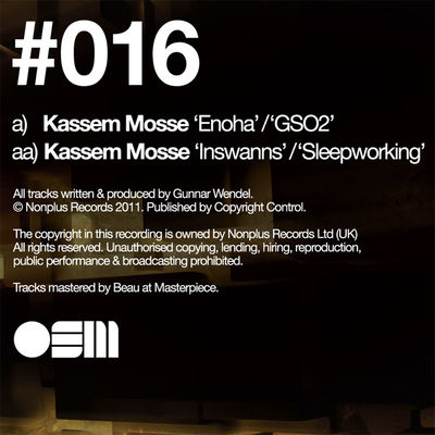 Kassem Mosse Enoha EP Kassem Mosse Enoha EP