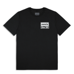 Oasis - Live '25 Distressed Tour Logo T-Shirt Black. T-Shirt, S